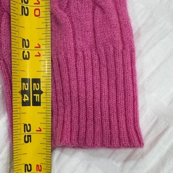 J. Crew Cashmere V-Neck Cable Knit Sweater in Pink Size M - Picture 6 of 6